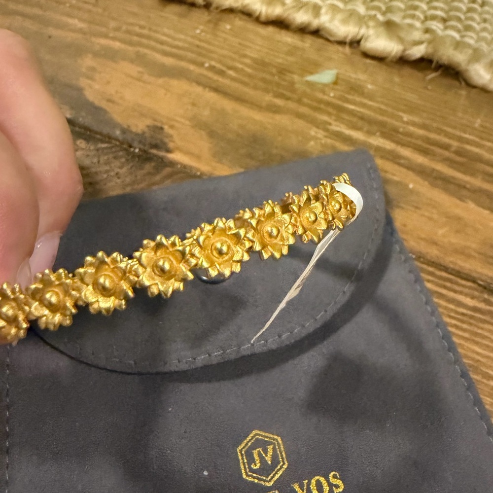 Julie Vos Gold Floral Bracelet Large